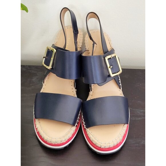 Tommy Hilfiger Navy Rope Wedge Sandals Size 7M - Picture 5 of 8